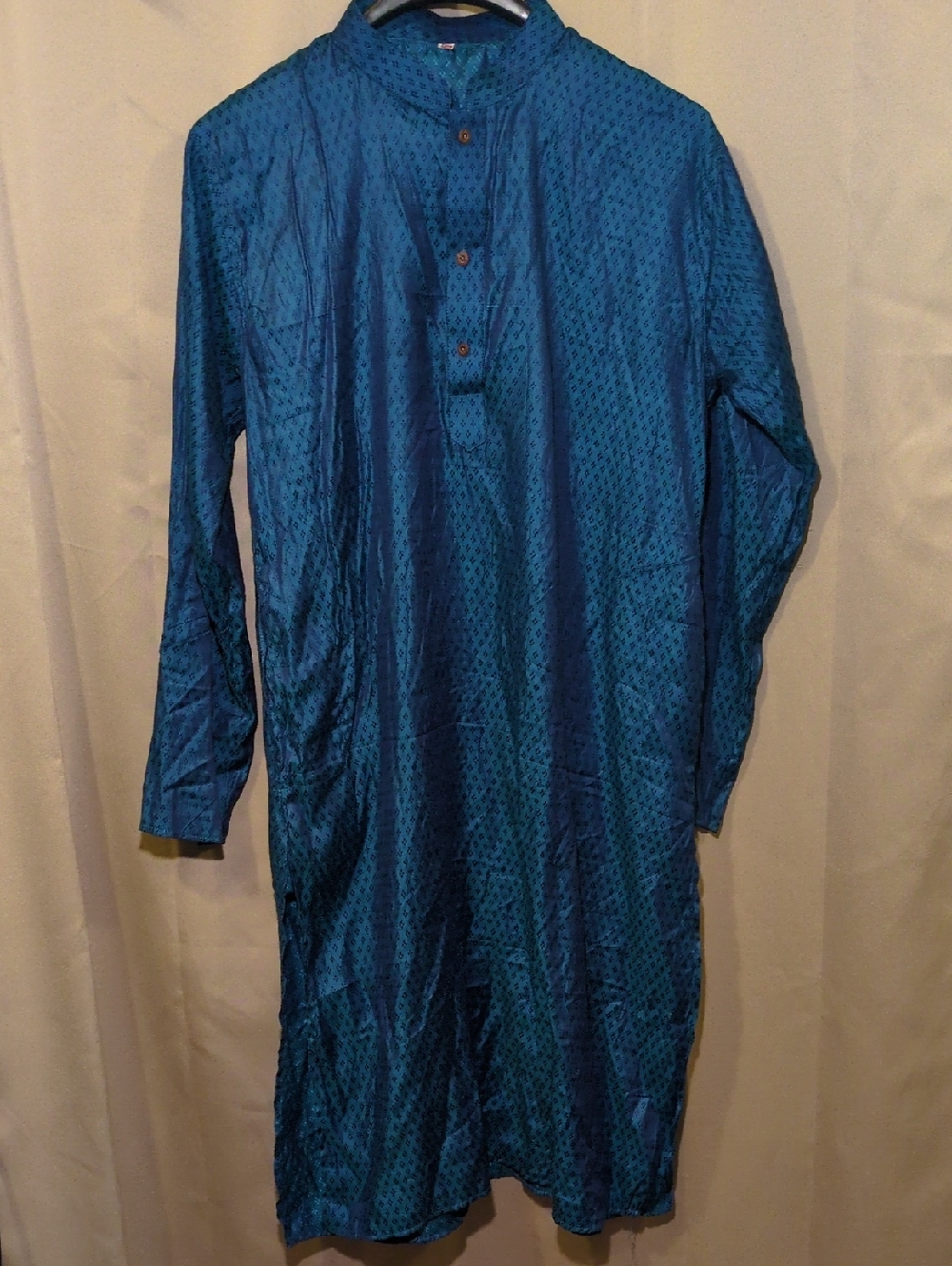 Royal Blue And Navy Satin Kurta Tunic